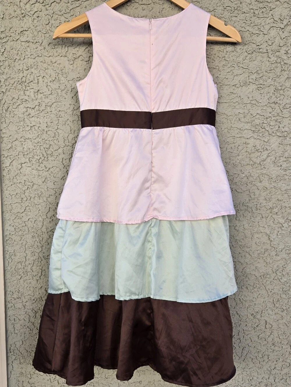 Gymboree Girls Layered Party Dress with Brown Sash